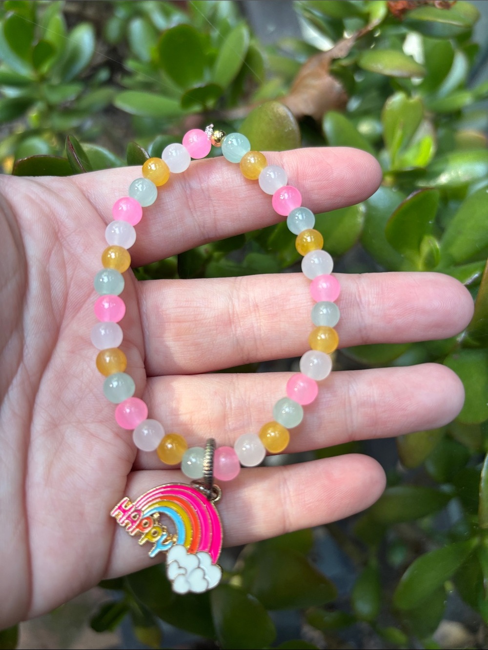 Be happy handcrafted summer Bracelet by me